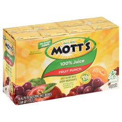 Mott's 100% Fruit Punch Juice Box - 54 FZ 4 Pack
