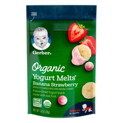 Gerber Organic Yogurt Melts Banana Strawberry - 1 OZ 7 Pack