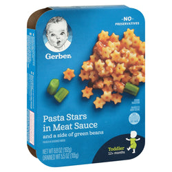 Gerber Graduates Lil Entrees Pasta Stars & Meat Sauce With Green Beans - 6.8 OZ 8 Pack