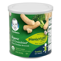 Gerber Toddler Organic Lil Crunchies White Cheddar Broccoli - 1.59 OZ 6 Pack