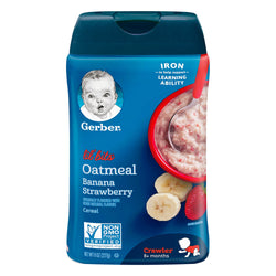 Gerber Lil Bits Cereal Oatmeal Banana Strawberry - 8 OZ 6 Pack