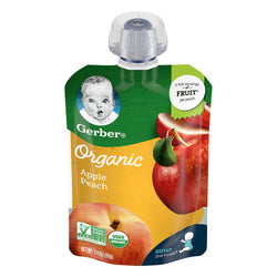 Gerber 2nd Foods Organic Pouch Apple Peach - 3.5 OZ 12 Pack