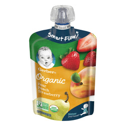 Gerber 2nd Foods Organic Pouch Pear Peach Strawberry - 3.5 OZ 12 Pack