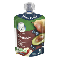Gerber 2nd Foods Organic Pouch Pears Blueberries Apple & Avacado - 3.5 OZ 12 Pack