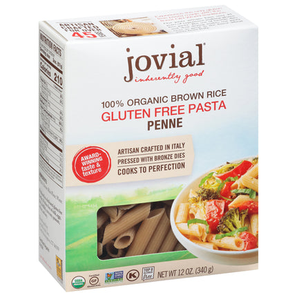 Jovial Organic Gluten Free Brown Rice Penne Rigate - 12 OZ 12 Pack
