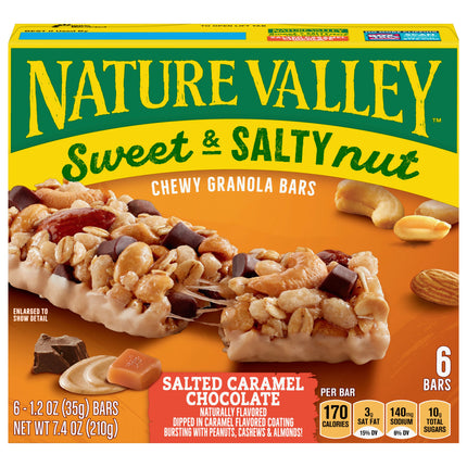 Nature Valley Salted Caramel Chocolate Granola Bars - 7.4 OZ 12 Pack