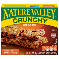 Nature Valley Crunchy Peanut Butter Dark Chocolate Granola Bars - 8.94 OZ 12 Pack