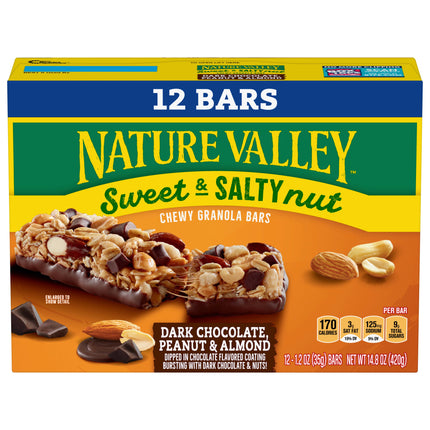 Nature Valley Dark Chocolate, Peanut & Almond  Granola Bars - 14.8 OZ 8 Pack