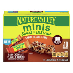 Nature Valley Minis Sweet & Salty Nut Dark Chocolate Peanut & Almond Granola Bars - 7.5 OZ 6 Pack