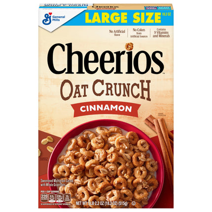 General Mills Cheerios Oat Crunch Cinnamon - 18.2 OZ 12 Pack