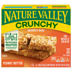 Nature Valley Crunchy Peanut Butter Granola Bars - 8.94 OZ 12 Pack