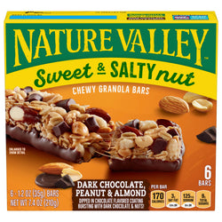 Nature Valley Sweet & Salty Nut Chewy Dark Chocolate Peanut & Almond Granola Bars - 7.4 OZ 12 Pack
