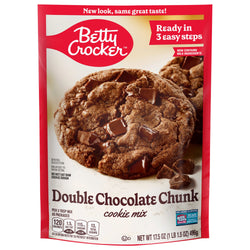 Betty Crocker Mix Cookie Double Chocolate Chunk Pouch - 17.5 OZ 12 Pack