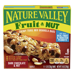 Nature Valley Fruit & Nut Chewy Trail Mix Dark Chocolate & Nut Granola Bars - 7.4 OZ 12 Pack