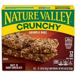 Nature Valley Crunchy Oats 'N Dark Chocolate Granola Bars - 8.94 OZ 12 Pack