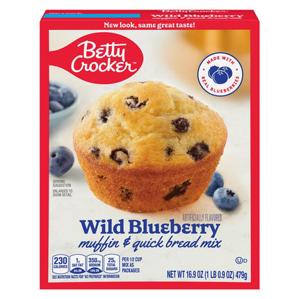 Betty Crocker Muffin Mix Wild Blueberry Pouch - 16.9 OZ 12 Pack