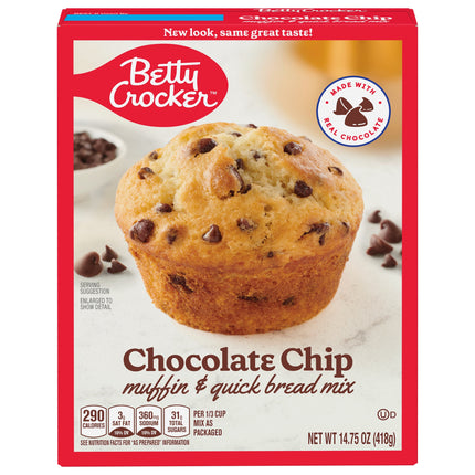Betty Crocker Chocolate Chip Muffin & Quick Bread Mix - 14.75 OZ 12 Pack