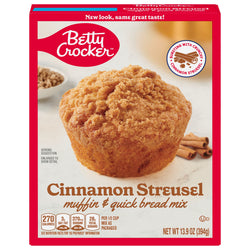Betty Crocker Muffin Mix Cinnamon Streusel Pouch - 13.9 OZ 12 Pack