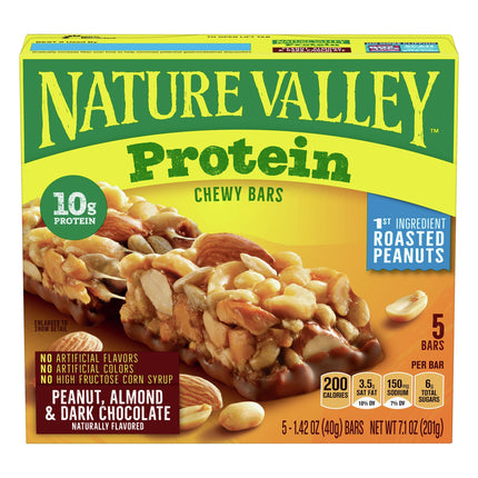 Nature Valley Protein Peanut Almond & Dark Chocolate Chewy Bars - 7.1 OZ 12 Pack