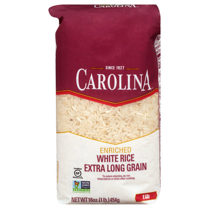 Carolina Rice Enriched White Extra Long Grain - 16 OZ 24 Pack