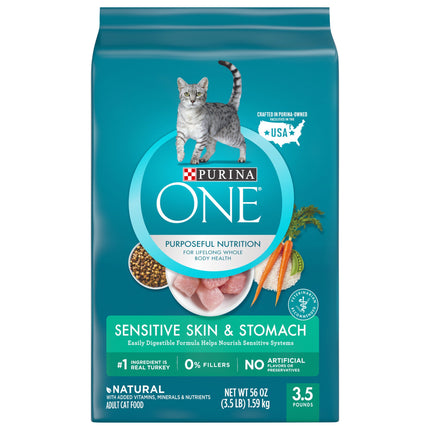 Purina One Cat Food Dry Sensitive Systems - 3.5 LB 4 Pack