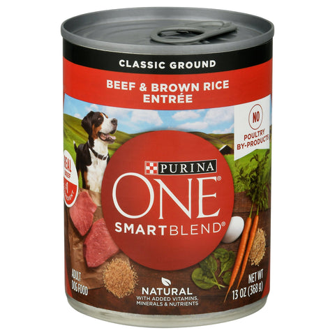 Purina One Dog Food Bag Beef Brown Rice 13 OZ 12 Pack