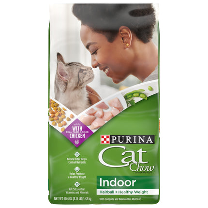 Purina Cat Chow Indoor Formula Hairball & Healthy Weight - 3.15 LB 4 Pack