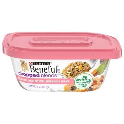 Purina Beneful Chopped Blends With Salmon Sweet Potatoes Brown Rice & Spinach - 10 OZ 8 Pack