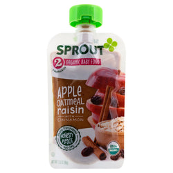 Sprout Organic Stage 2 Apple, Oatmeal, Raisin with Cinnamon Baby Food - 3.5 OZ 12 Pack