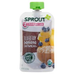Sprout Organic Stage 2 Baby Food Blueberry Banana Oatmeal - 3.5 OZ 12 Pack