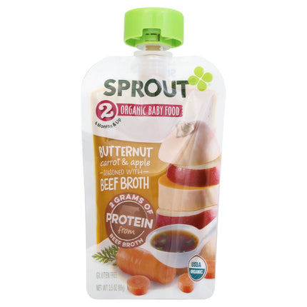 Sprout Organic Stage 2 Butternut, Carrot & Apple Baby Food - 3.5 OZ 12 Pack
