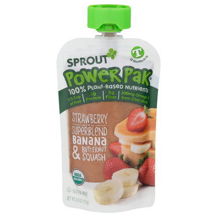 Sprout Stage 4 Strawberry With Superblend Banana And Butternut Squash Toddler Food - 4 OZ 12 Pack