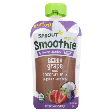 Sprout Organic Smoothie Berry Grape With Coconut Milk - 4 OZ 12 Pack