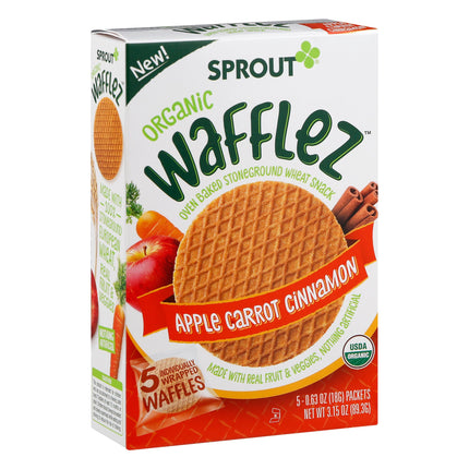 Sprout Organic Wafflez Apple, Carrot & Cinnamon - 3.15 OZ 10 Pack