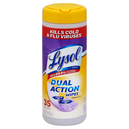 Lysol Disinfectant Wipes Dual Action Citrus - 35 CT 12 Pack