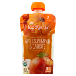 Happy Baby Organic Stage 2 Clearly Crafted Apples, Pumpkin & Carrots - 4 OZ 16 Pack