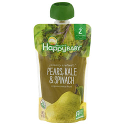 Happy Baby Organic Stage 2 Clearly Crafted Pear, Kale & Spinach - 4 OZ 16 Pack