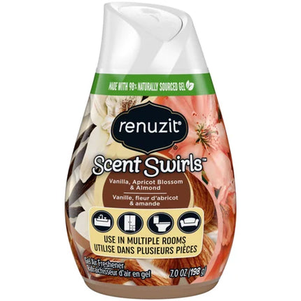 Renuzit Air Freshener Scent Swirls Vanilla, Apricot Blossom & Almond - 7 OZ 12 Pack
