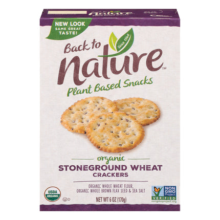Back To Nature Organic Stoneground Wheat Crackers - 6 OZ 6 Pack