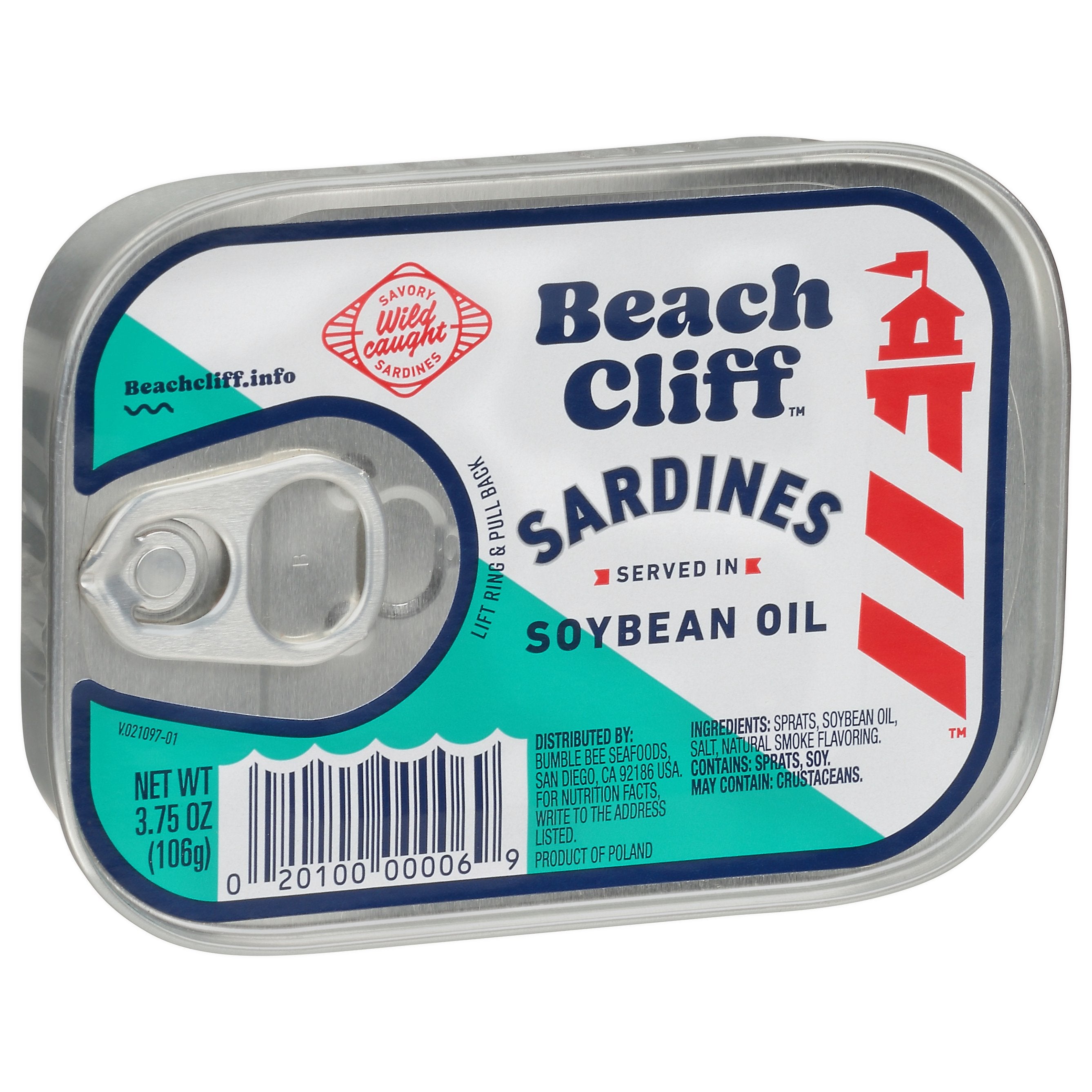 Beach Cliff Sardines In Soybean Oil 3.75 OZ 12 Pack StockUpExpress