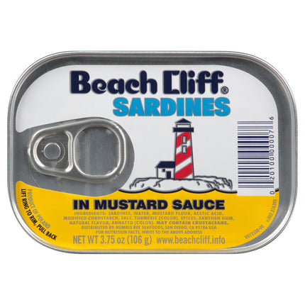 Beach Cliff Sardines In Mustard Sauce - 3.75 OZ 12 Pack