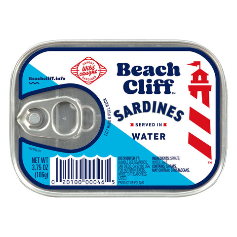 Beach Cliff Sardines In Water - 3.75 OZ 12 Pack