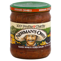 Newman's Own Medium Chunky Black Bean & Corn Salsa - 16 OZ 8 Pack