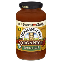 Newman's Own Organics Tomato & Basil Pasta Sauce - 23.5 OZ 8 Pack