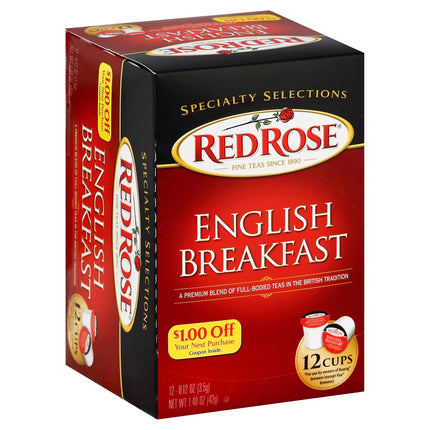 Red Rose Englsh Breakfast Tea - 1.48 OZ 6 Pack