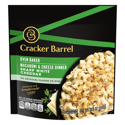 Cracker Barrel Oven Baked Macaroni & Cheese Sharp White Cheddar - 12.3 OZ 5 Pack