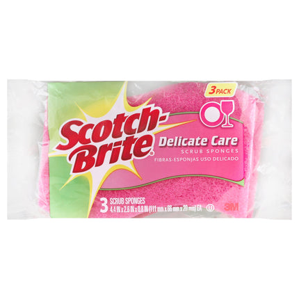 Scotch-Brite Delicate Care Scrub Sponges - 3 CT 8 Pack