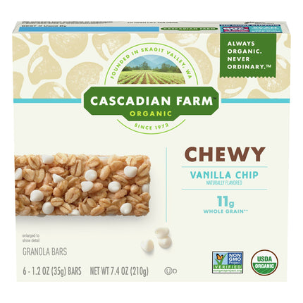 Cascadian Farm Organic Vanilla Chip Granola Bars - 7.4 OZ 12 Pack