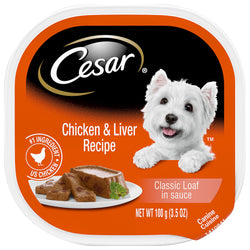 Cesar Dog Food Can Select Chicken & Liver In Meaty Juices - 3.5 OZ 24 Pack