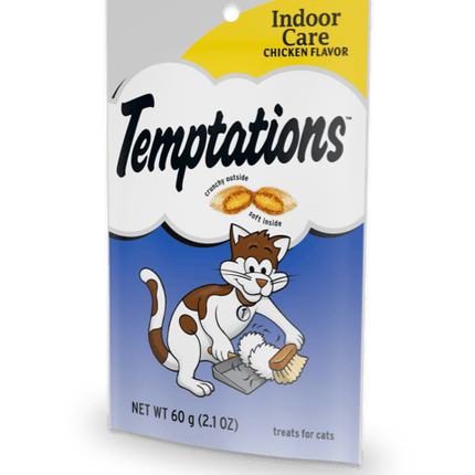 Whiskas Temptation Indoor Care Chicken Flavor Cat Treats - 2.1 OZ 12 Pack